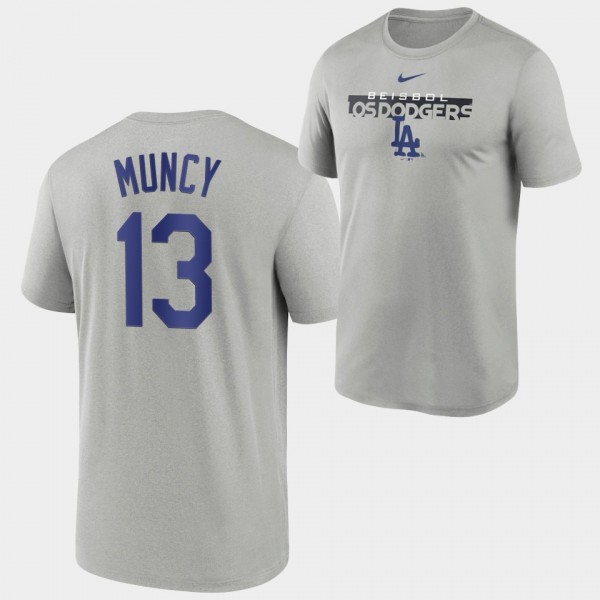 #13 Max Muncy Los Angeles Dodgers 2022 City Connect Legend Performance Gray T-Shirt