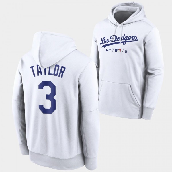 Dodgers White Chris Taylor 2021 City Connect Performance Hoodie