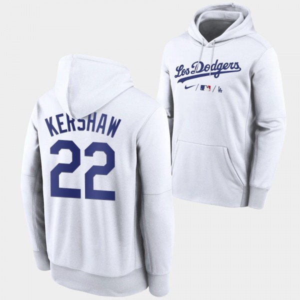 Dodgers White Clayton Kershaw 2021 City Connect Performance Hoodie