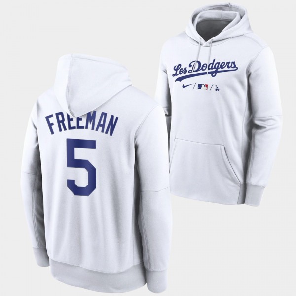 Dodgers White Freddie Freeman 2021 City Connect Performance Hoodie