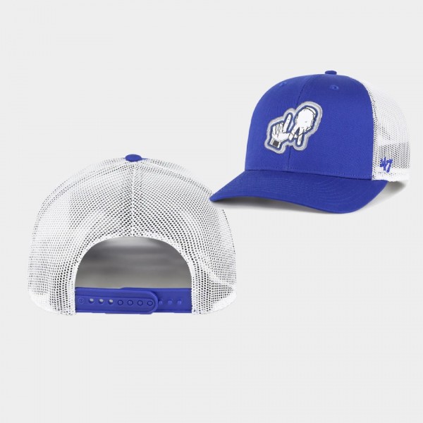Royal Men's Los Angeles Dodgers 2022 City Connect Trucker Snapback Hat