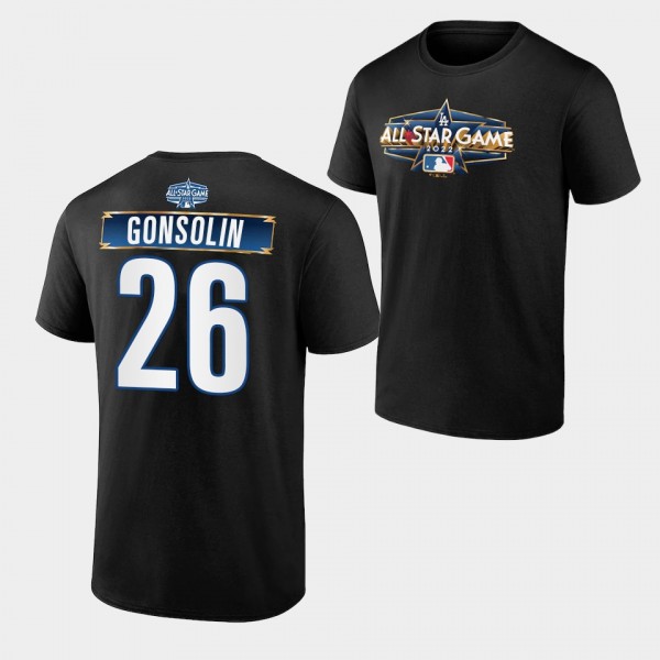 2022 MLB All-Star Game #26 Tony Gonsolin LA Dodgers Pick-A-Player Roster Black T-Shirt