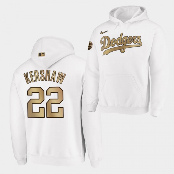 #22 Clayton Kershaw Los Angeles Dodgers 2022 MLB All-Star Game Pullover White Hoodie