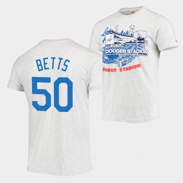 Los Angeles Dodgers Dodgers Stadium 2022 MLB All-Star Game Starter Mookie Betts #50 Gray T-Shirt