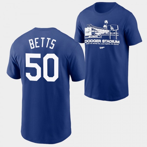 Los Angeles Dodgers Dodgers Stadium 2022 MLB All-Star Game Starter Mookie Betts #50 Royal T-Shirt