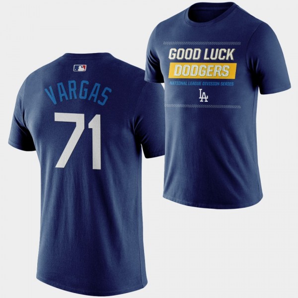 Los Angeles Dodgers Good Luck 2022 NLDS Miguel Vargas #71 Royal T-Shirt