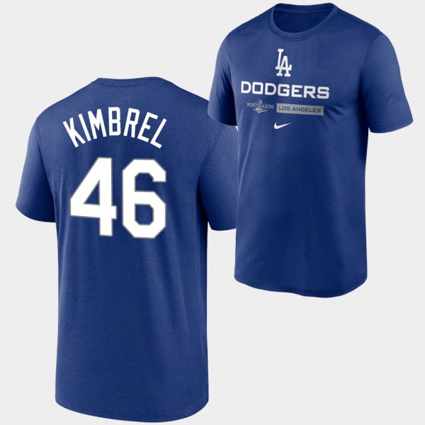 Los Angeles Dodgers Royal Authentic Collection Dugout #46 Craig Kimbrel 2022 Postseason T-Shirt