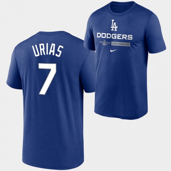Los Angeles Dodgers Royal Authentic Collection Dugout #7 Julio Urias 2022 Postseason T-Shirt