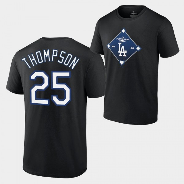 Los Angeles Dodgers Black Bound #25 Trayce Thompson 2022 Postseason T-Shirt