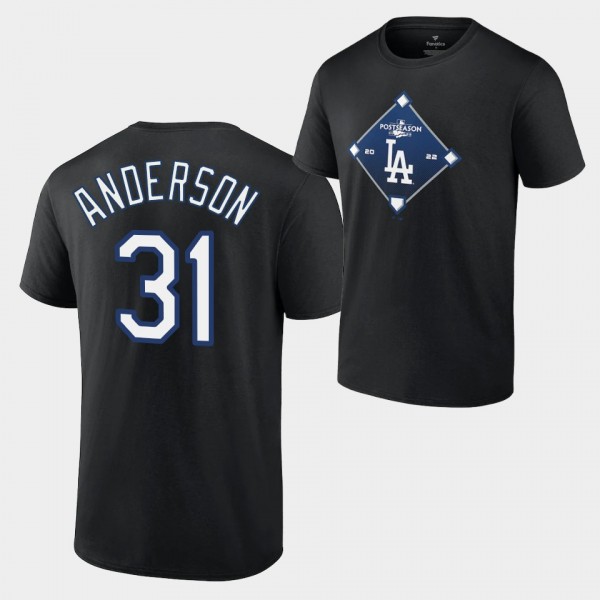 Los Angeles Dodgers Black Bound #31 Tyler Anderson 2022 Postseason T-Shirt
