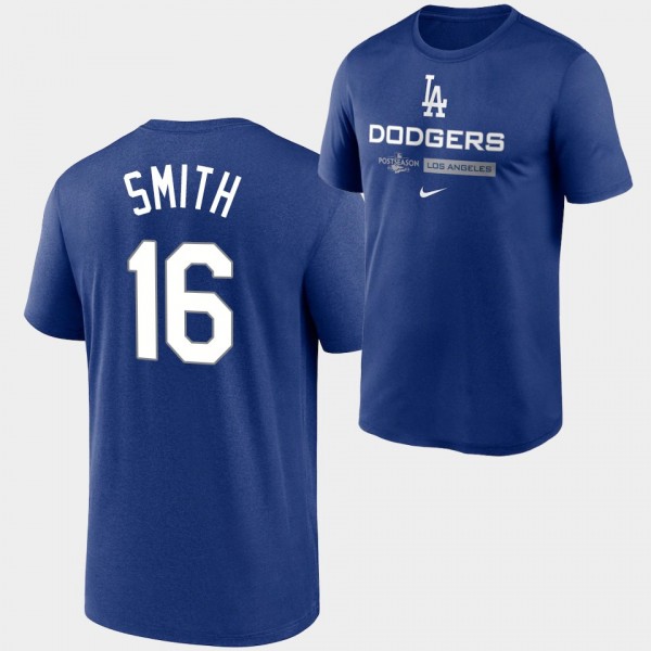 Los Angeles Dodgers Royal Authentic Collection Dugout #16 Will Smith 2022 Postseason T-Shirt