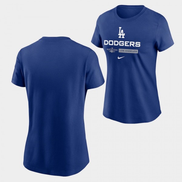 Women's # Los Angeles Dodgers 2022 Postseason Royal Authentic Collection Dugout T-Shirt