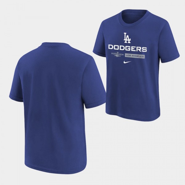 Youth # Los Angeles Dodgers 2022 Postseason Royal Authentic Collection Dugout T-Shirt