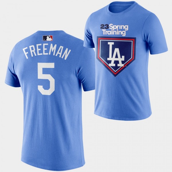 2023 Spring Training Los Angeles Dodgers #5 Blue Freddie Freeman T-Shirt
