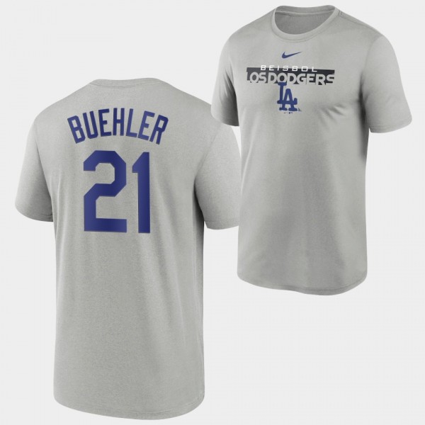 #21 Walker Buehler Los Angeles Dodgers 2022 City Connect Legend Performance Gray T-Shirt