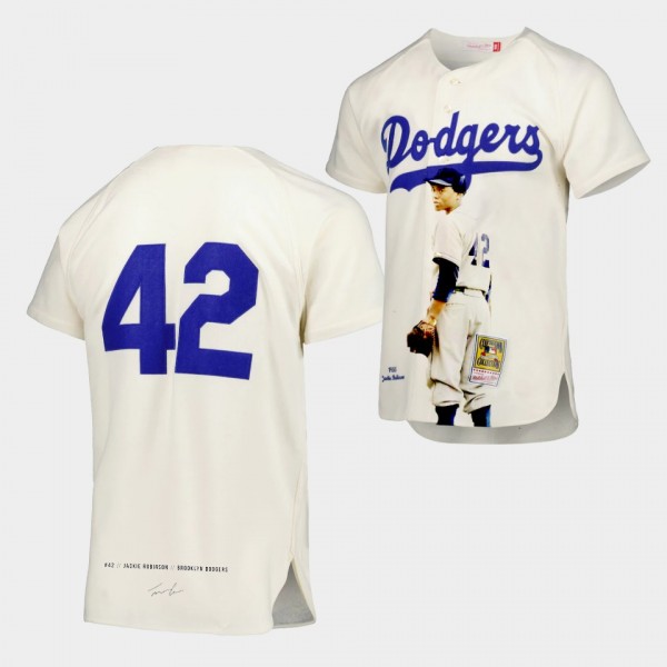 Brooklyn Dodgers #42 Jackie Robinson 1955 Cooperst...