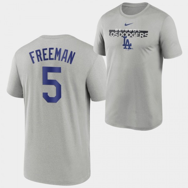 #5 Freddie Freeman Los Angeles Dodgers 2022 City Connect Legend Performance Gray T-Shirt