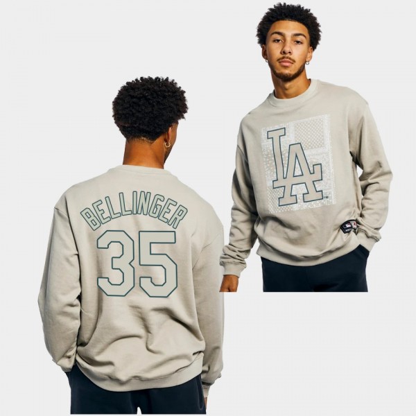 LA Dodgers Bandana Paisley Gray Cody Bellinger #35 Long Sleeve T-Shirt