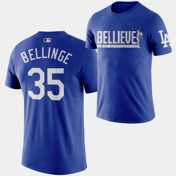 Cody Bellinger Los Angeles Dodgers Caricature Believe Royal T-Shirt