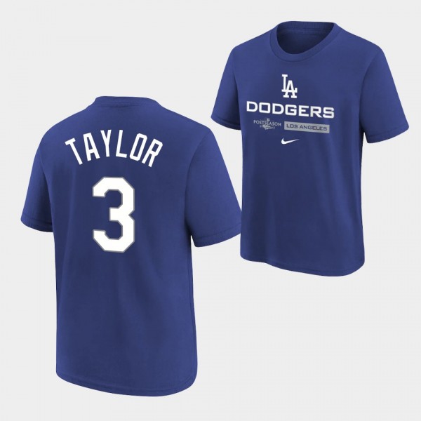 Youth Chris Taylor #3 Los Angeles Dodgers 2022 Pos...
