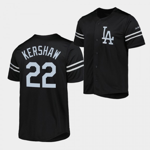 LA Dodgers Clayton Kershaw #22 Black Fashion Stitc...