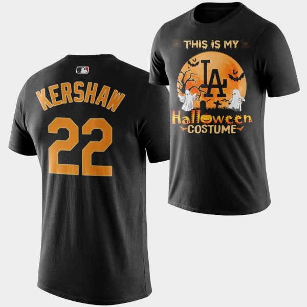 Clayton Kershaw Los Angeles Dodgers Unisex Black 2022 Halloween Pumpkin Costume T-Shirt