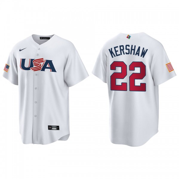 Clayton Kershaw Men's USA Baseball White 2023 Worl...