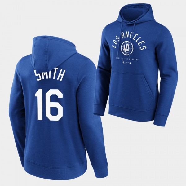 Los Angeles Dodgers College Stamp Will Smith #16 Royal Hoodie