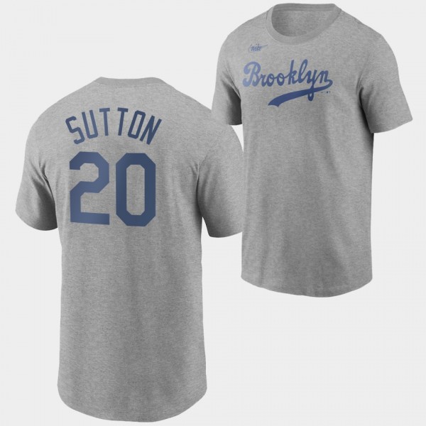 Brooklyn Dodgers Cooperstown Collection Gray Don Sutton Name & Number T-Shirt