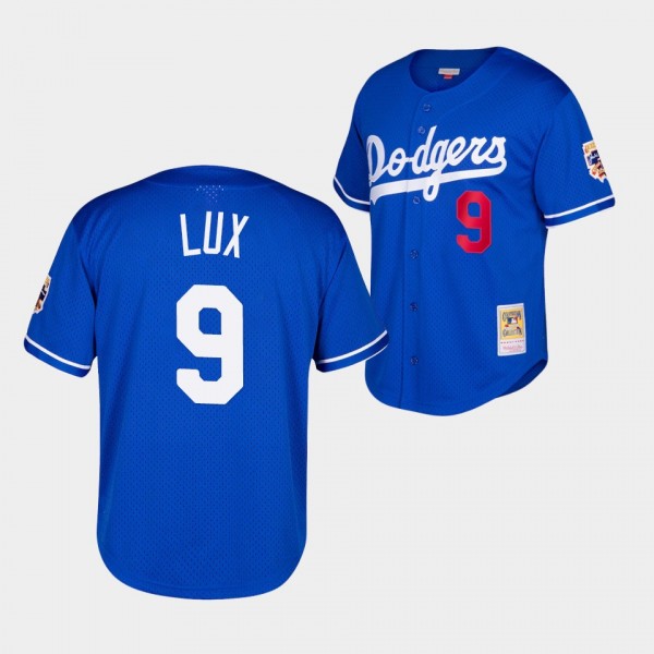 Men's Gavin Lux Los Angeles Dodgers Royal Mesh Batting Practice Jersey Cooperstown Collection