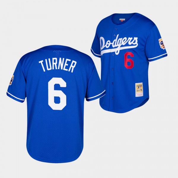 Men's Trea Turner Los Angeles Dodgers Royal Mesh B...