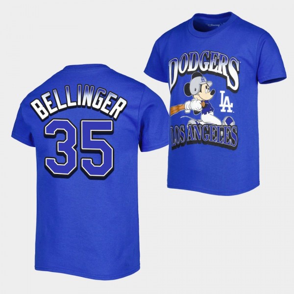 LA Dodgers Youth Disney Game Day #35 Cody Bellinger Royal T-Shirt