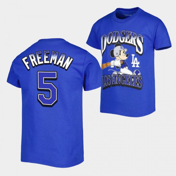 LA Dodgers Youth Disney Game Day #5 Freddie Freeman Royal T-Shirt