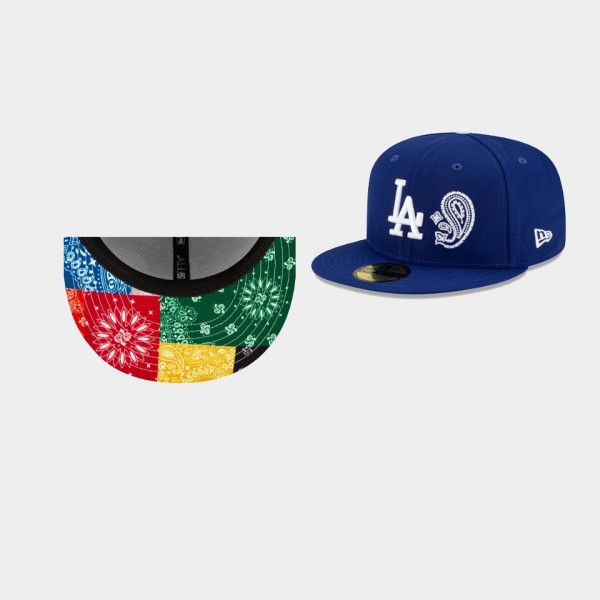Los Angeles Dodgers 59FIFTY Fitted Patchwork Undervisor Hat Royal