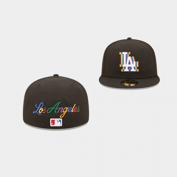 Los Angeles Dodgers Prismatic Black 59FIFTY Fitted...