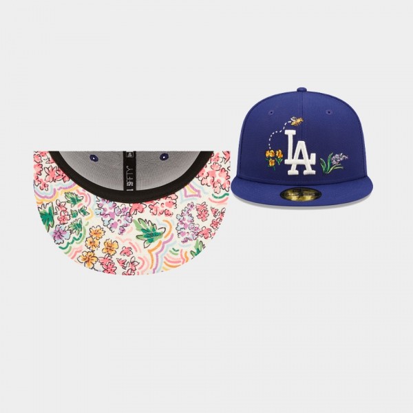 Los Angeles Dodgers Watercolor Floral Royal 59FIFTY Hat Unisex