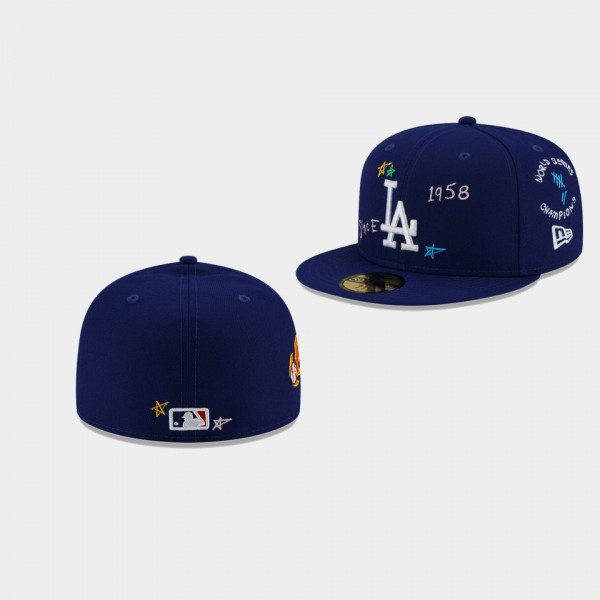 Los Angeles Dodgers Scribble 59FIFTY Fitted Hat Bl...