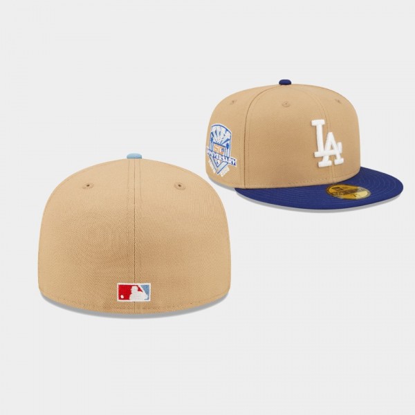 LA Dodgers 59FIFTY Fitted Classic Camel Men's Hat ...