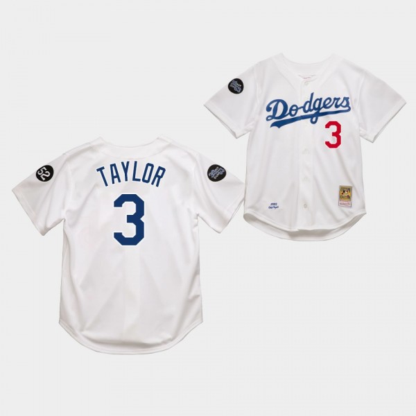 Los Angeles Dodgers Chris Taylor White 1993 Authentic Jersey