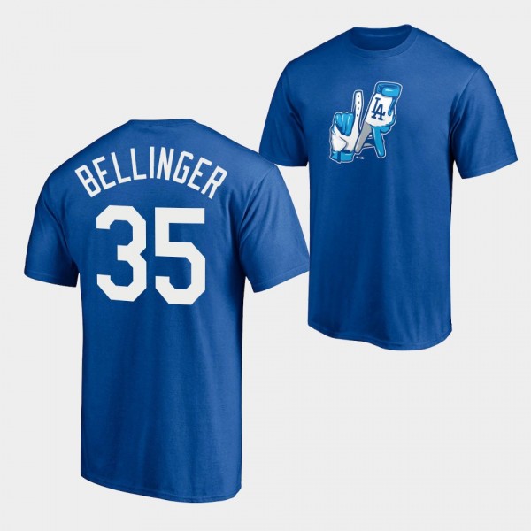 Cody Bellinger Los Angeles Dodgers Royal LA Hands T-Shirt