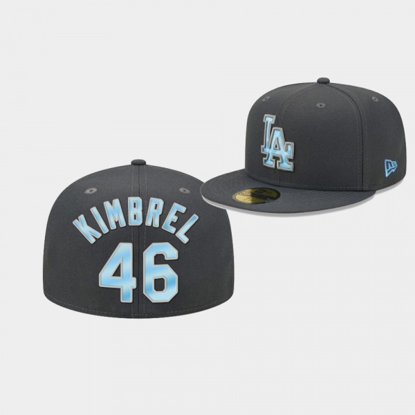 #46 Craig Kimbrel Los Angeles Dodgers Dark Gray On-Field 59FIFTY Fitted 2022 Fathers Day Gift Hat