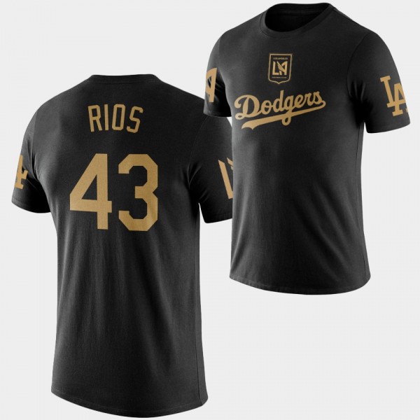 Edwin Rios Los Angeles Dodgers Black LAFC Night T-...