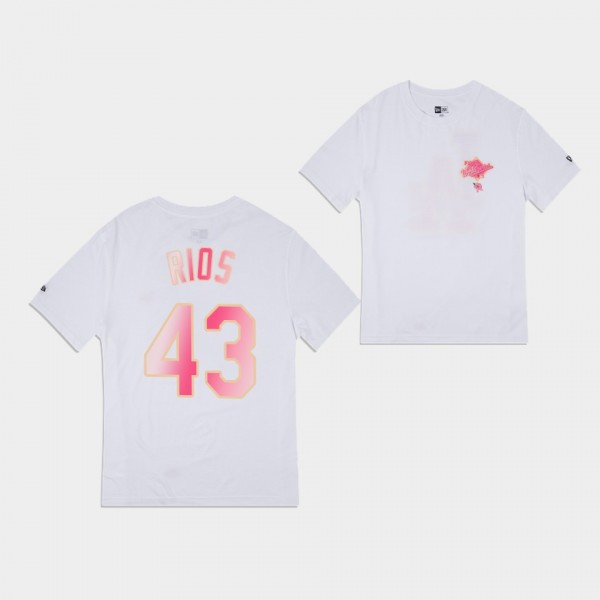 Edwin Rios Los Angeles Dodgers White Blossoms T-Shirt