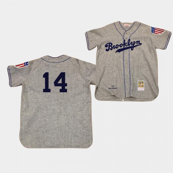 Brooklyn Dodgers Gil Hodges Gray 1945 Cooperstown Collection US Patch Jersey