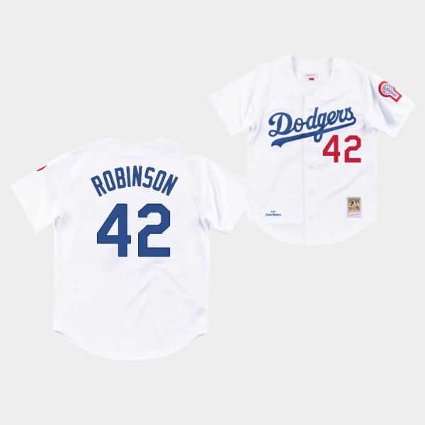 Los Angeles Dodgers Jackie Robinson White 1981 Authentic Home Jersey