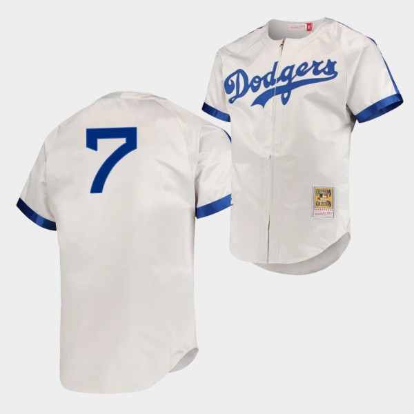 Brooklyn Dodgers Julio Urias #7 Cooperstown Collection Gray Authentic Jersey
