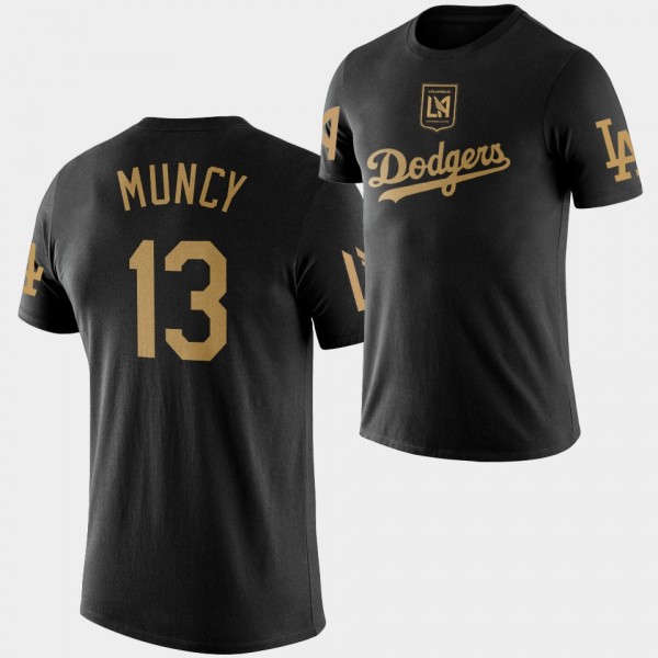 Max Muncy Los Angeles Dodgers Black LAFC Night T-S...
