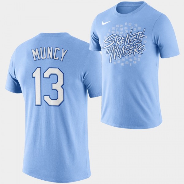 Max Muncy Los Angeles Dodgers Light Blue Strength In Numbers T-Shirt