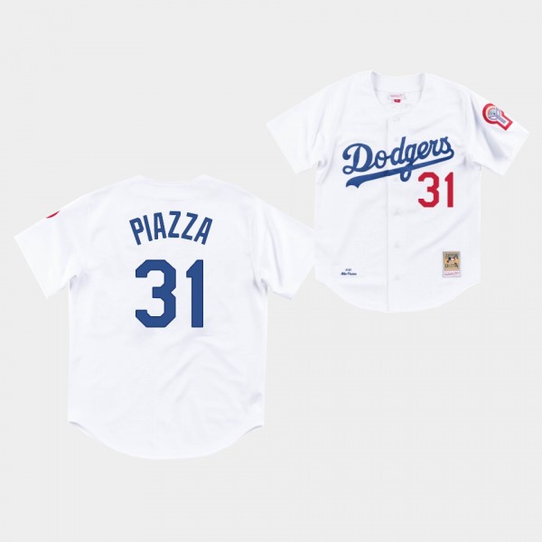 Los Angeles Dodgers Mike Piazza White 1981 Authentic Home Jersey