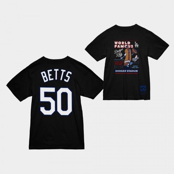 Mookie Betts Los Angeles Dodgers Black Dodger Dog T-Shirt